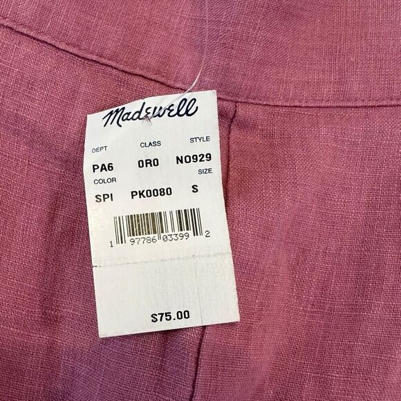 Madewell 100% Linen Flat Front E Back Pull On Shorts Women's - Picture 10 of 13